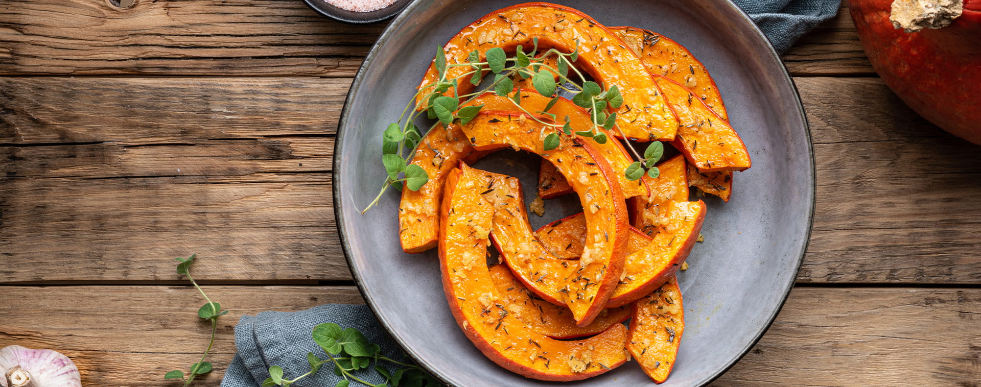 Tranches de citrouille rôties